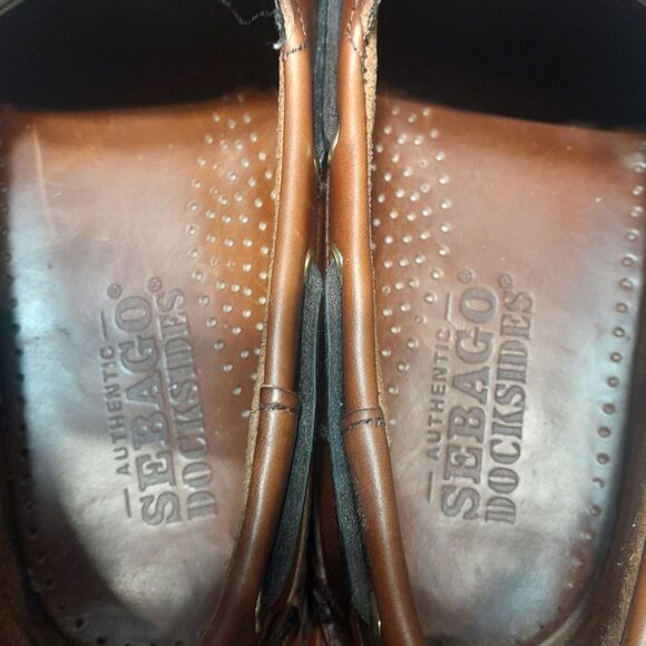 Sebago DockSides Brown Leather Boat Shoes Deck Moc Toe Casual Men’s  11.5 W